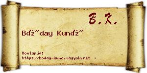 Bóday Kunó névjegykártya